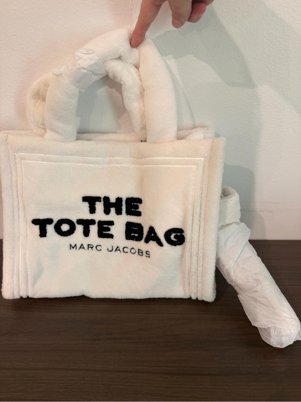 Marc Jacobs Plush 'The Tote Bag' Tote - Cream with Black Logo